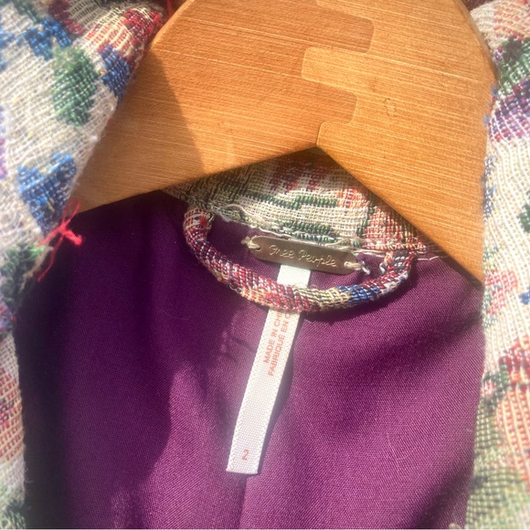 Free People floral tapestry moto style jacket size 2 - Picture 5 of 15